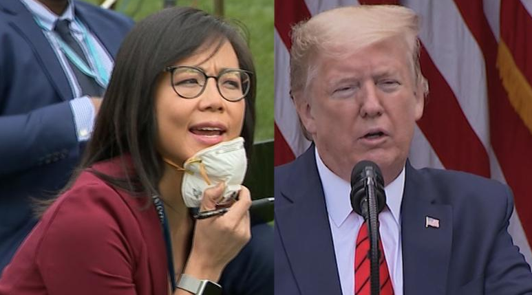 怎么中国又躺枪了！两个女记者气走特朗普背后！