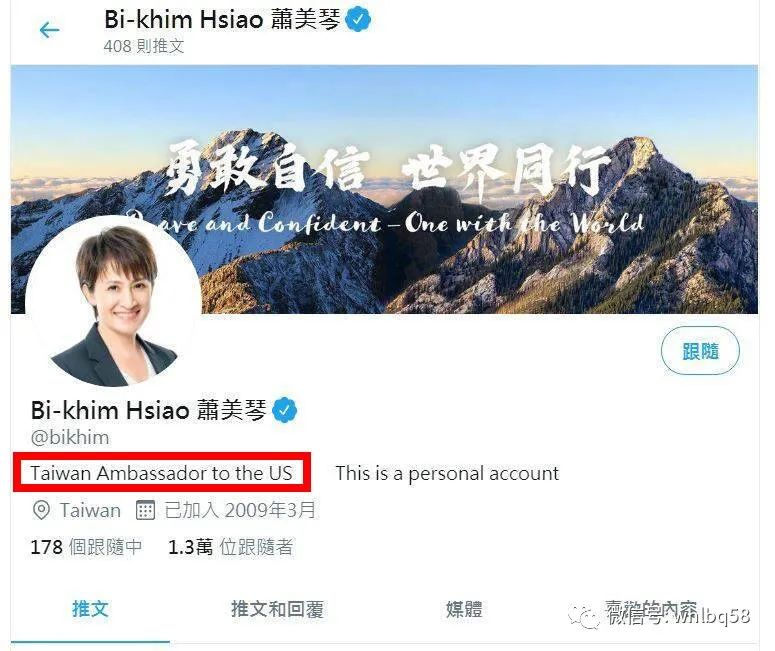 注意！“台湾代表”改为“台湾驻美大使”是自嗨还是另有玄机？