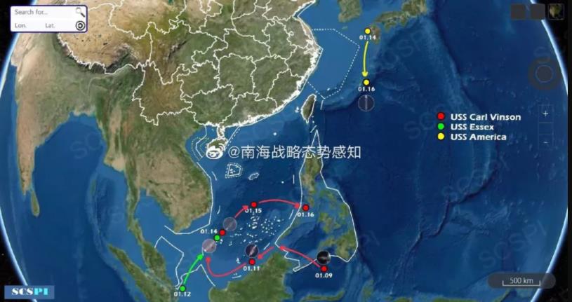 在中国周边，正聚集美军5个航母群？