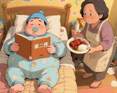 满口波伏娃，躺家啃老妈！