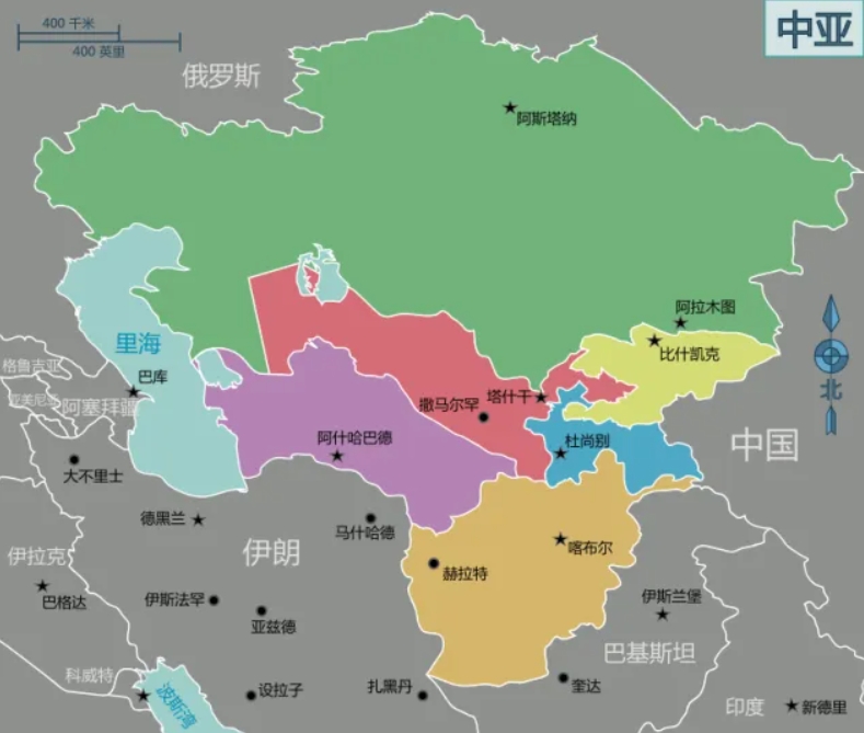 欧亚大陆的“东西南北中”！